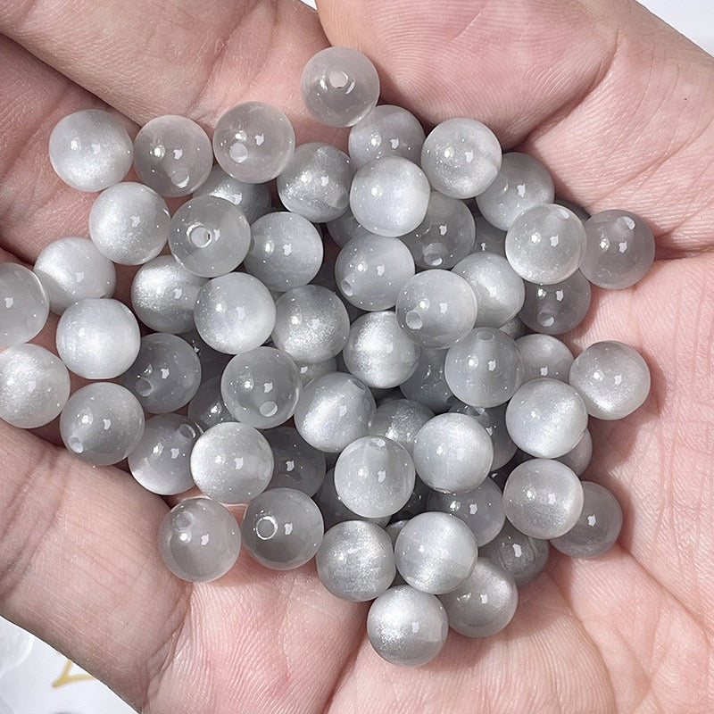 Cat Eye Resin Beads 50pcs | 5 Sizes 6-16mm – 20 Colors DIY Bracelet Jewelry Making