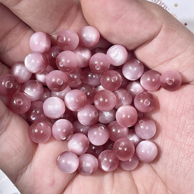 Cat Eye Resin Beads 50pcs | 5 Sizes 6-16mm – 20 Colors DIY Bracelet Jewelry Making
