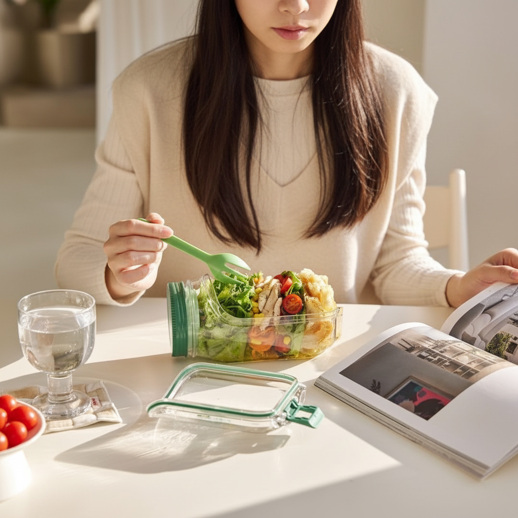 Layered Salad Jar with Airtight Lid | Portable Meal Prep Container