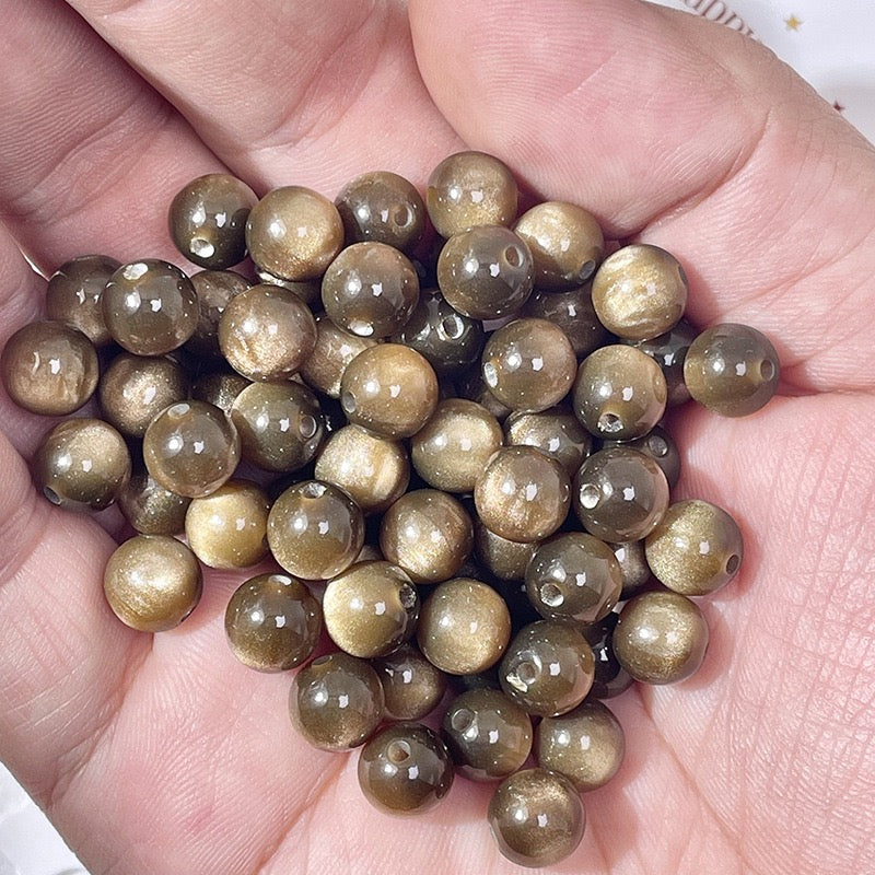 Cat Eye Resin Beads 50pcs | 5 Sizes 6-16mm – 20 Colors DIY Bracelet Jewelry Making