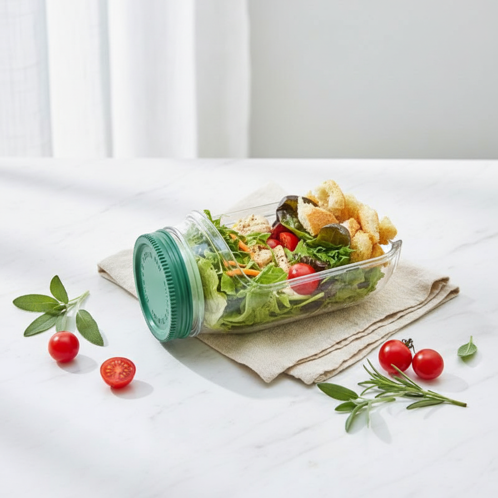 Layered Salad Jar with Airtight Lid | Portable Meal Prep Container