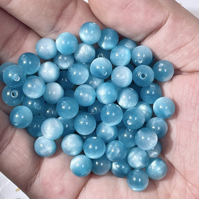 Cat Eye Resin Beads 50pcs | 5 Sizes 6-16mm – 20 Colors DIY Bracelet Jewelry Making