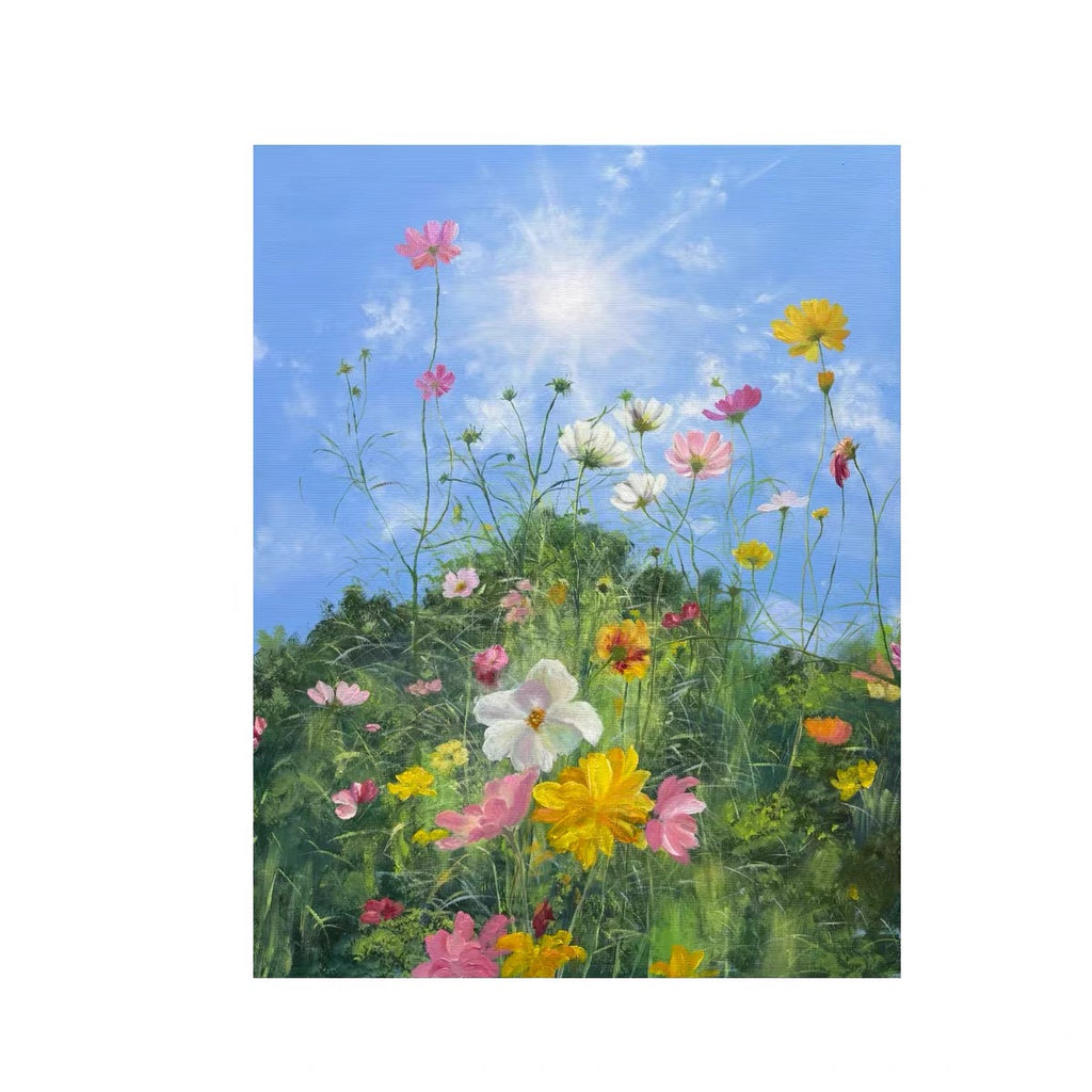 Wildflower Meadow Canvas Wall Art | French Impressionist Floral Painting