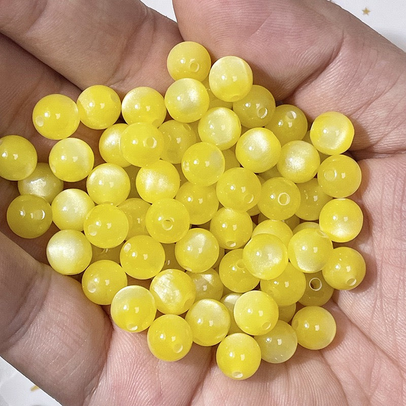 Cat Eye Resin Beads 50pcs | 5 Sizes 6-16mm – 20 Colors DIY Bracelet Jewelry Making