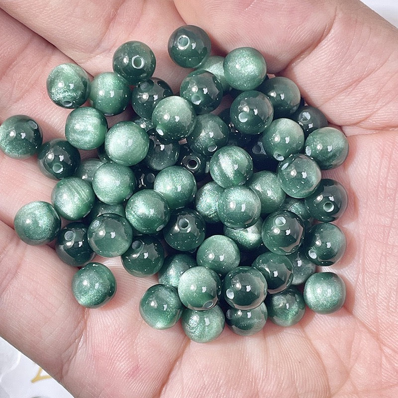 Cat Eye Resin Beads 50pcs | 5 Sizes 6-16mm – 20 Colors DIY Bracelet Jewelry Making