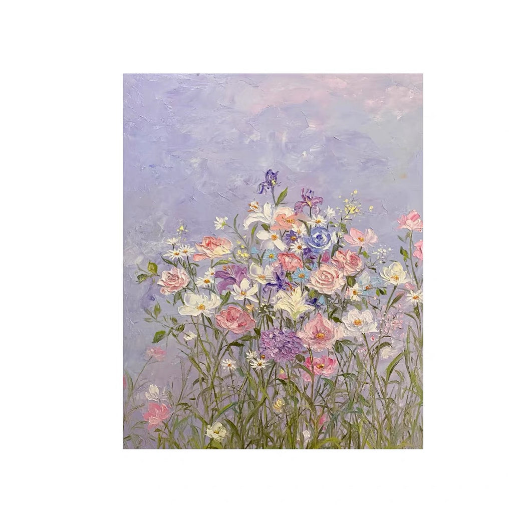 Wildflower Meadow Canvas Wall Art | French Impressionist Floral Painting