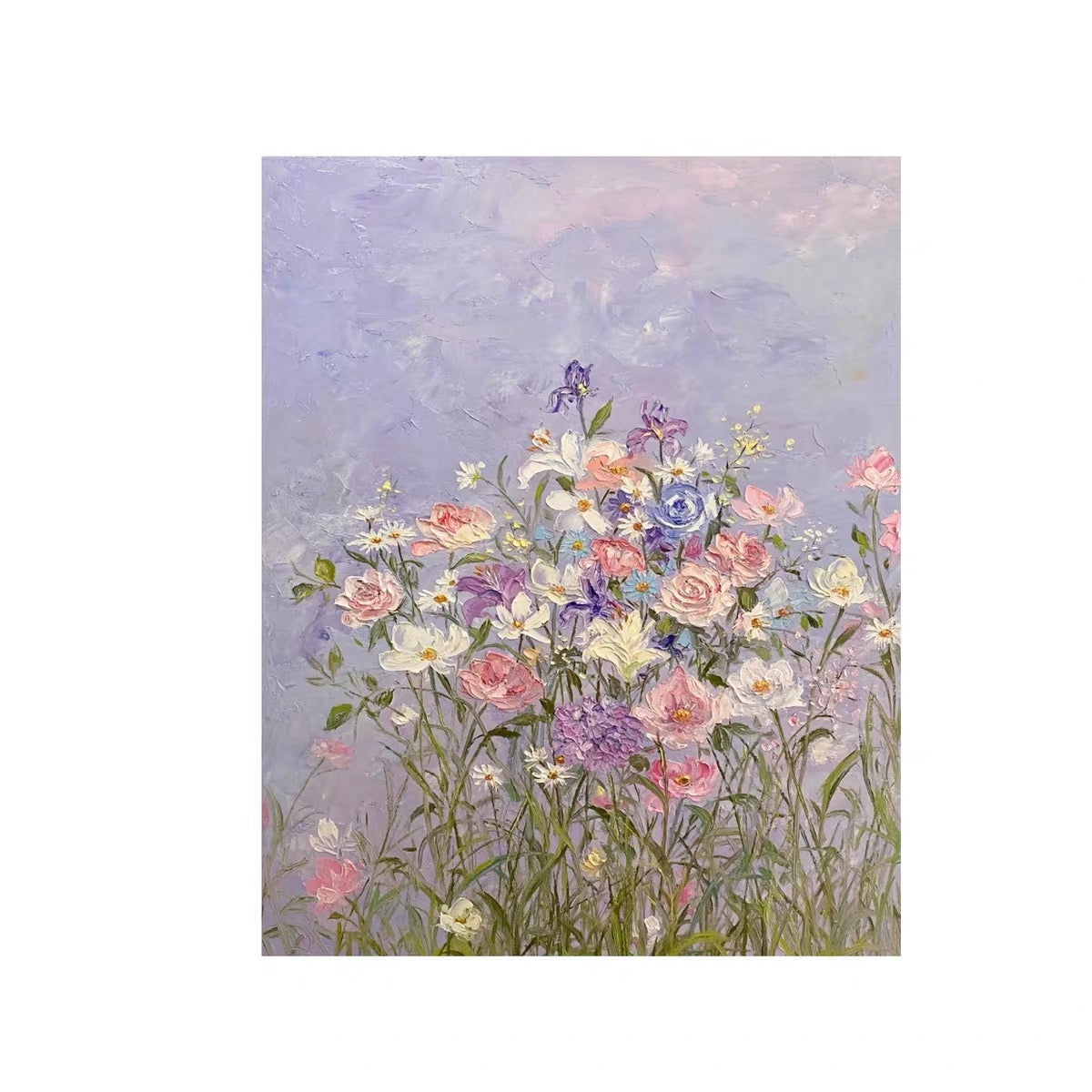 Wildflower Meadow Canvas Wall Art | French Impressionist Floral Painting