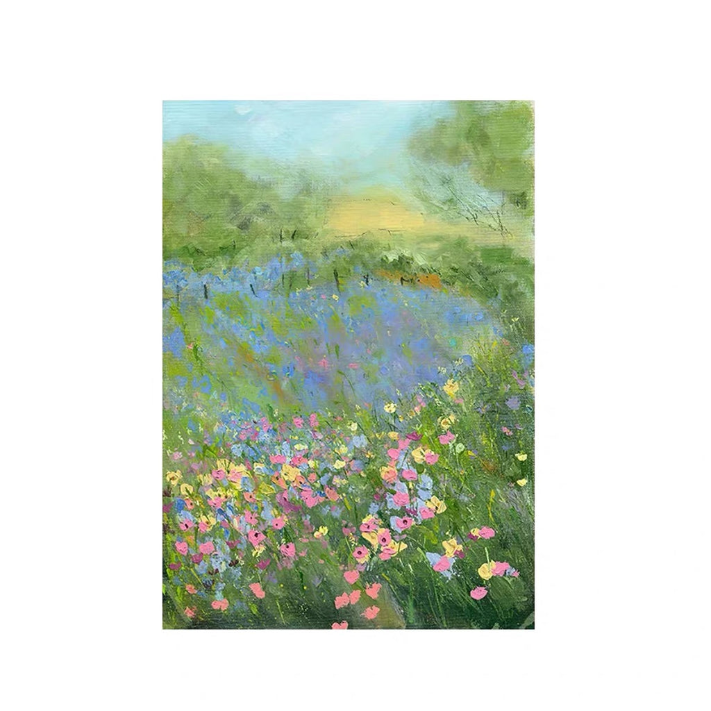 Wildflower Meadow Canvas Wall Art | French Impressionist Floral Painting