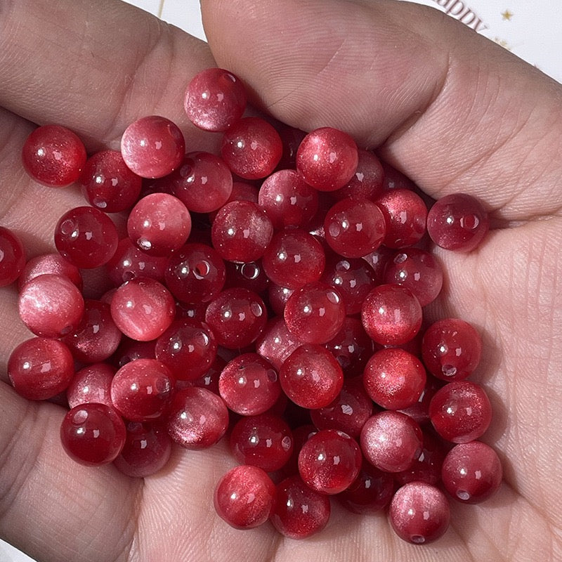 Cat Eye Resin Beads 50pcs | 5 Sizes 6-16mm – 20 Colors DIY Bracelet Jewelry Making
