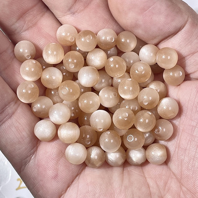 Cat Eye Resin Beads 50pcs | 5 Sizes 6-16mm – 20 Colors DIY Bracelet Jewelry Making