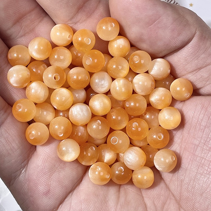 Cat Eye Resin Beads 50pcs | 5 Sizes 6-16mm – 20 Colors DIY Bracelet Jewelry Making