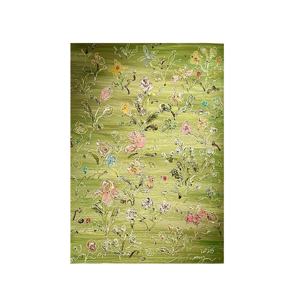 Wildflower Meadow Canvas Wall Art | French Impressionist Floral Painting