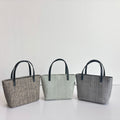 Mini Herringbone Ramie Basket Tote design options shown in Xiabu ramie textile
