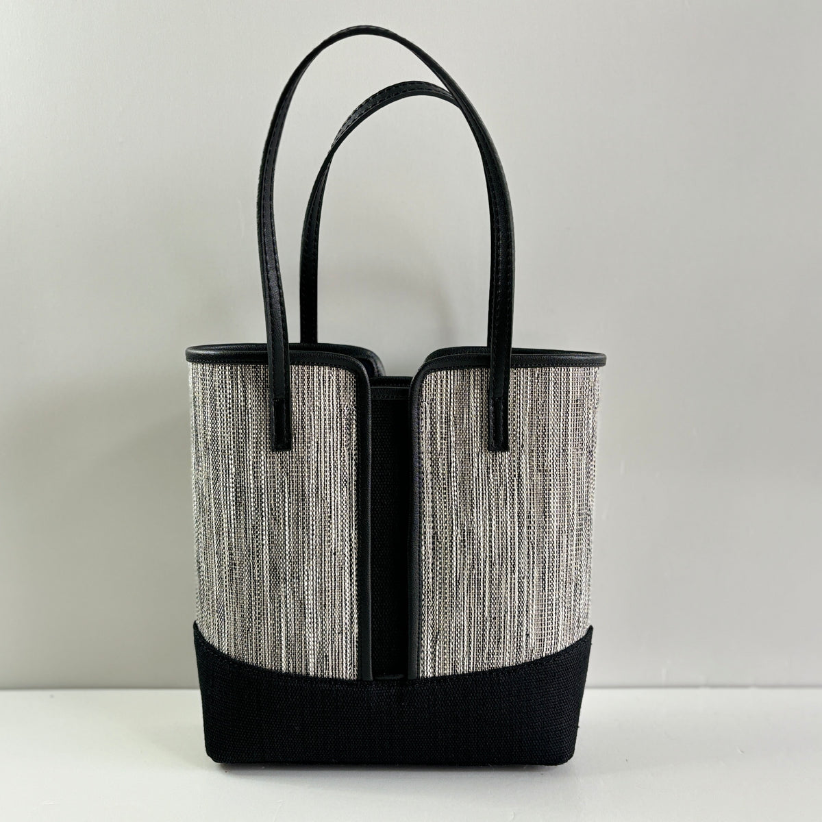 Mini Colorblock Ramie Tote Bag in Xiabu ramie textile