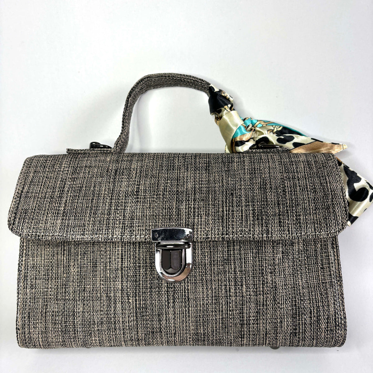 Structured Ramie Top-Handle Bag in Xiabu ramie textile