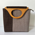 Sculptural Wood-Handle Ramie Tote