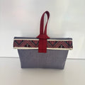 Foldover Geometric Ramie Handbag in Xiabu ramie textile