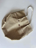 Ochre Plaid Ramie Shoulder Tote in Xiabu ramie textile