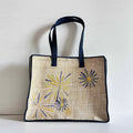 Firework Embroidered Ramie Market Tote in Xiabu ramie textile