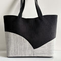 Monochrome Curved-Panel Ramie Tote