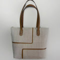 Herringbone Patchwork Ramie Tote in Xiabu ramie textile