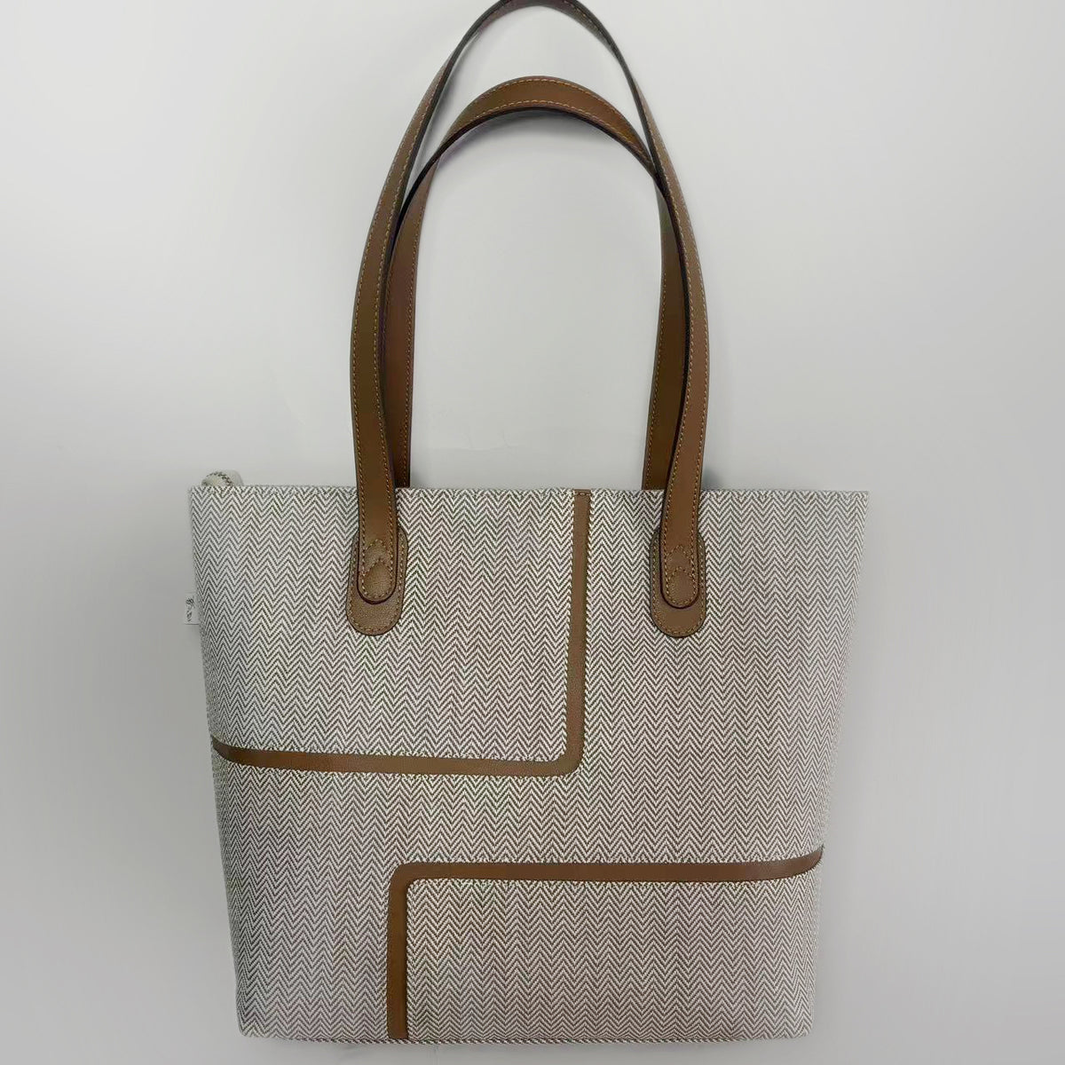 Herringbone Patchwork Ramie Tote in Xiabu ramie textile