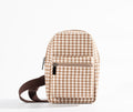 Plaid Ramie Sling Bag in Xiabu ramie textile