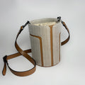 Herringbone Ramie Bucket Bag in Xiabu ramie textile