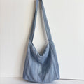 Soft Blue Ramie Hobo Tote in Xiabu ramie textile