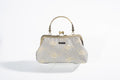 Floral Lace Ramie Kiss-Lock Handbag in Xiabu ramie textile