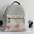 Firework Embroidered Ramie Mini Backpack in Xiabu ramie textile