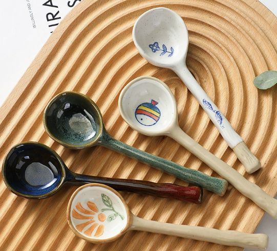 Handmade Glazed Ceramic Spoon